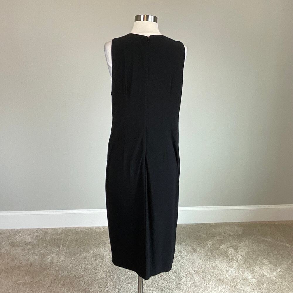 Betsy & Adam Sleeveless Ruffled Sheath Cocktail Party Dress Black Size 14W LBD - Picture 7 of 13